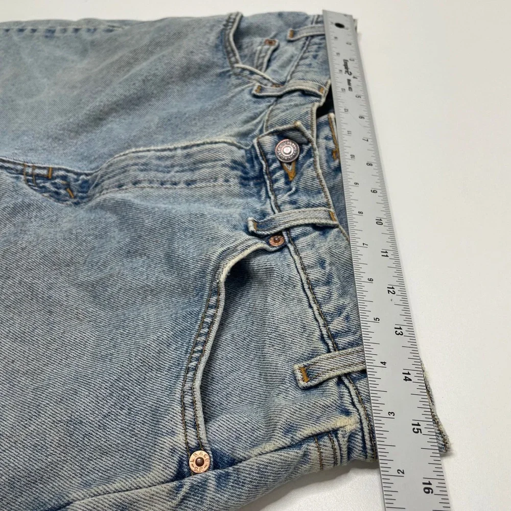 Vintage 90s Levis 550 Orange Tab Denim Shorts Baggy Thrashed 34 Jorts Skate Work